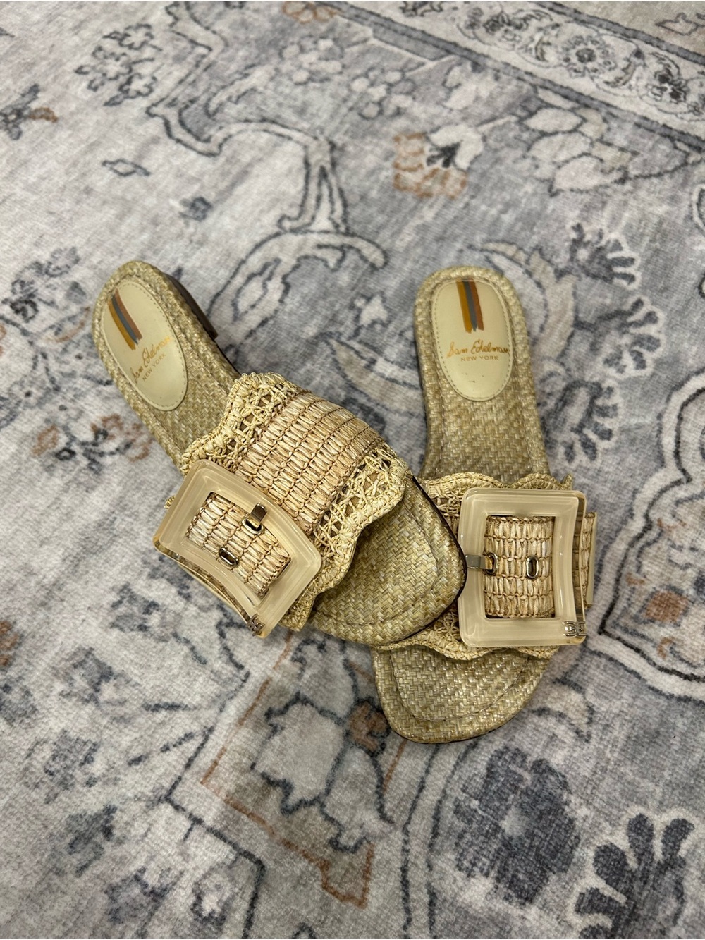 Sam Edelman Bambi Natural Raffia Slides - Picture 8 of 9